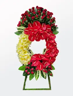 تاج گل لاکچری قرمز