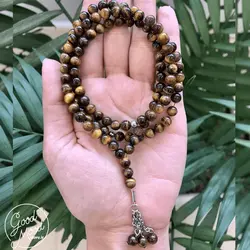 تسبیح 101 دانه سنگ طبیعی چشم ببر