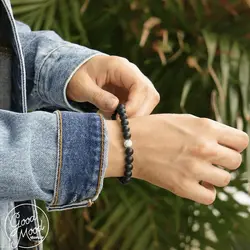 دستبند تمام سنگ هولیت و اونیکس