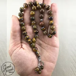 تسبیح 33 دانه سنگ طبیعی چشم ببر