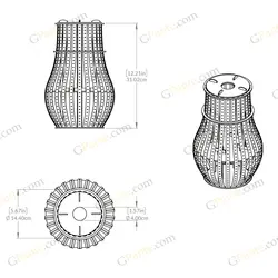 طرح لیزر لامپ LED دست ساز کوزه