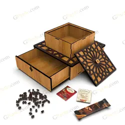 طرح لیزری جعبه آجیل و پذیرایی مدل فردوس