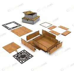 طرح لیزری جعبه آجیل و پذیرایی مدل فردوس