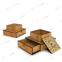 طرح لیزری جعبه آجیل و پذیرایی مدل فردوس