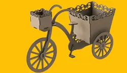 فایل لیزر سبد گل سه چرخه ای شماره 3