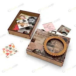 طرح برش لیزر جعبه هدیه مدل دوربین عکاسی