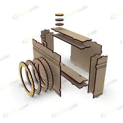 طرح برش لیزر جعبه هدیه مدل دوربین عکاسی