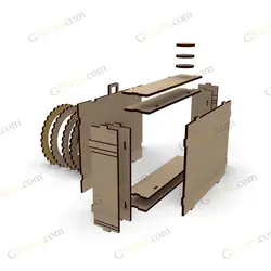 طرح برش لیزر جعبه هدیه مدل دوربین عکاسی