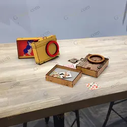 طرح برش لیزر جعبه هدیه مدل دوربین عکاسی