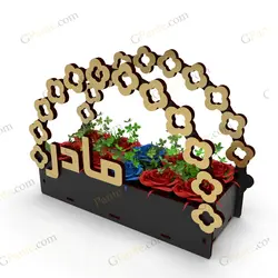 طرح برش لیزر سبد گل برای روز مادر