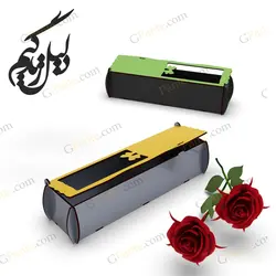 طرح لیزر جعبه مستطیل مدل شاخه گل