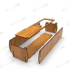 طرح لیزر جعبه مستطیل مدل شاخه گل