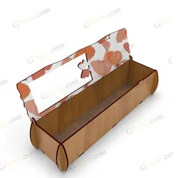 طرح لیزر جعبه مستطیل مدل شاخه گل