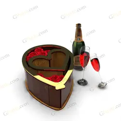 فایل لیزر باکس گل و هدیه قلبی شکل مدل بادکنک