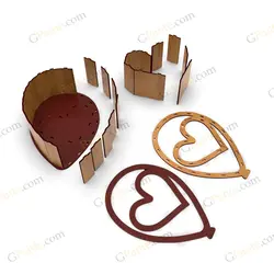 فایل لیزر باکس گل و هدیه قلبی شکل مدل بادکنک