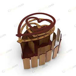 فایل لیزر باکس گل و هدیه قلبی شکل مدل بادکنک