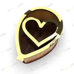 فایل لیزر باکس گل و هدیه قلبی شکل مدل بادکنک