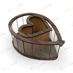 فایل لیزر باکس گل و هدیه قلبی شکل مدل بادکنک