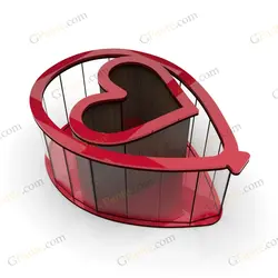 فایل لیزر باکس گل و هدیه قلبی شکل مدل بادکنک