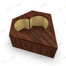 طرح برش لیزر جعبه گل شبیه الماس و قلب