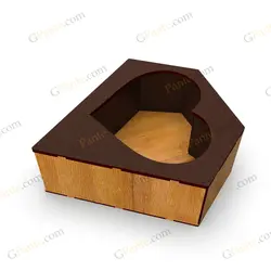 طرح برش لیزر جعبه گل شبیه الماس و قلب