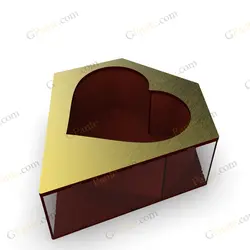 طرح برش لیزر جعبه گل شبیه الماس و قلب