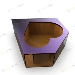 طرح برش لیزر جعبه گل شبیه الماس و قلب