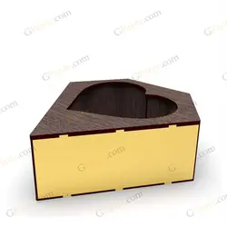 طرح برش لیزر جعبه گل شبیه الماس و قلب