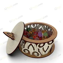 طرح رایگان برش لیزر جعبه پذیرایی مدل مهران
