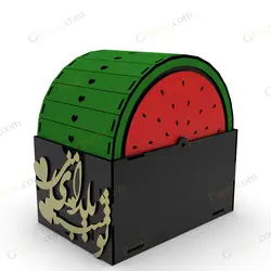 طرح لیزر جعبه هدیه مدل اسلایس مناسب شب یلدا