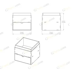 طرح برش لیزر جعبه گل و هدیه شاد