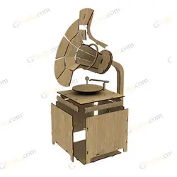 طرح باکس هدیه و گل گرامافون