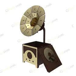 طرح باکس هدیه و گل گرامافون