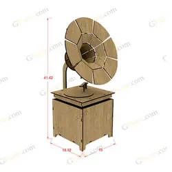طرح باکس هدیه و گل گرامافون
