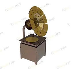طرح باکس هدیه و گل گرامافون