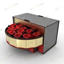 دانلود طرح لیزر جعبه گل چرخشی لورن