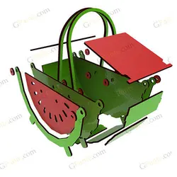 طرح برش لیزر سبد گل هندوانه ای مناسب یلدا