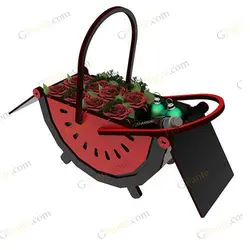 طرح برش لیزر سبد گل هندوانه ای مناسب یلدا