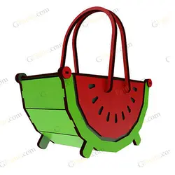طرح برش لیزر سبد گل هندوانه ای مناسب یلدا