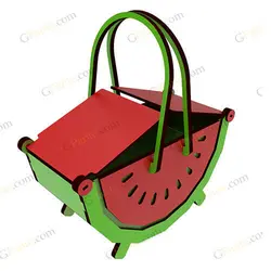 طرح برش لیزر سبد گل هندوانه ای مناسب یلدا