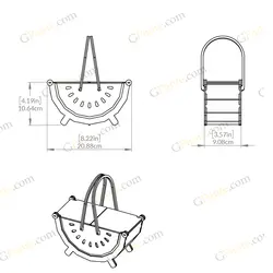 طرح برش لیزر سبد گل هندوانه ای مناسب یلدا