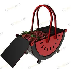 طرح برش لیزر سبد گل هندوانه ای مناسب یلدا