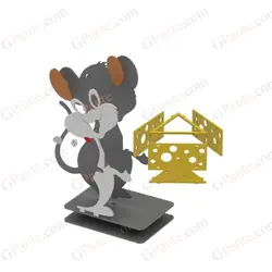 طرح لیزر تندیس موش و پنیر - سال موش