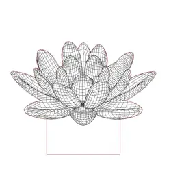 طرح لیزر بالبینگ سه بعدی گل نیلوفر