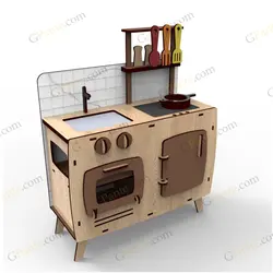 طرح لیزر اسباب بازی اشپز خانه مینی سینک