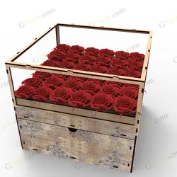 طرح لیزر باکس گل تریتا