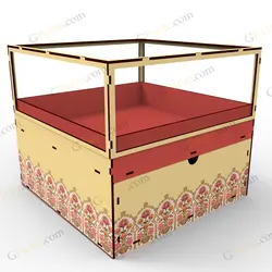 طرح لیزر باکس گل تریتا