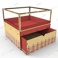 طرح لیزر باکس گل تریتا