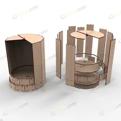 فایل برش لیزر جعبه گل چرخشی شراره