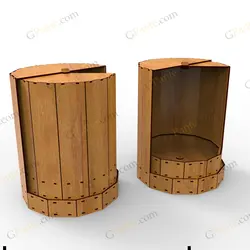 فایل برش لیزر جعبه گل چرخشی شراره